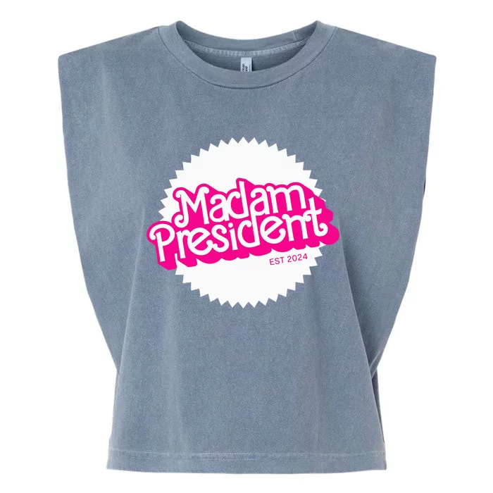 Madam President 2024 Kamala Harris Garment-Dyed Women's Muscle Tee