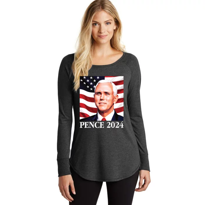 Mike Pence 2024 Presidential Portrait Women's Perfect Tri Tunic Long Sleeve Shirt