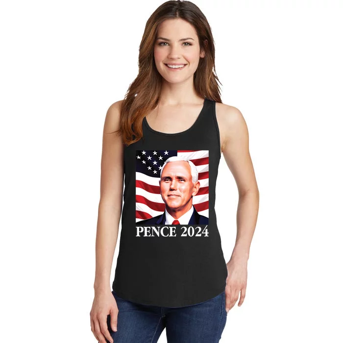 Mike Pence 2024 Presidential Portrait Ladies Essential Tank