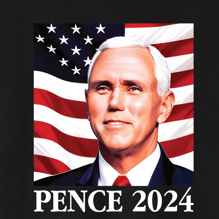 Mike Pence 2024 Presidential Portrait Women's Crop Top Tee