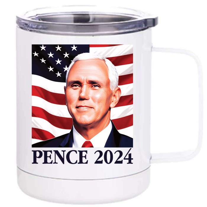 Mike Pence 2024 Presidential Portrait Front & Back 12oz Stainless Steel Tumbler Cup