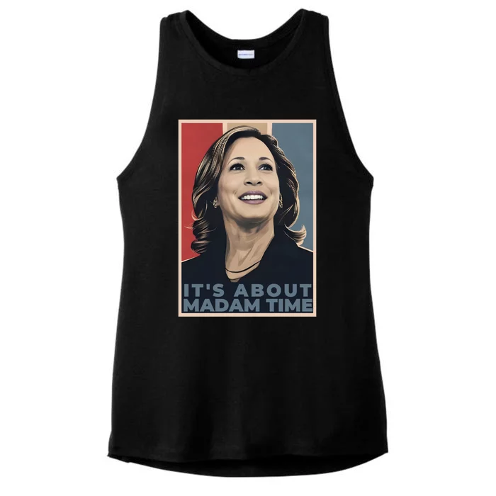 Madam President 2024 ItS About Madam Time Gift Ladies Tri-Blend Wicking Tank