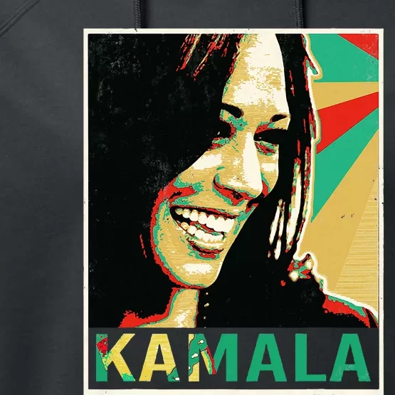 Madam President 2024 Kamala Harris Laughing Portrait Performance Fleece Hoodie