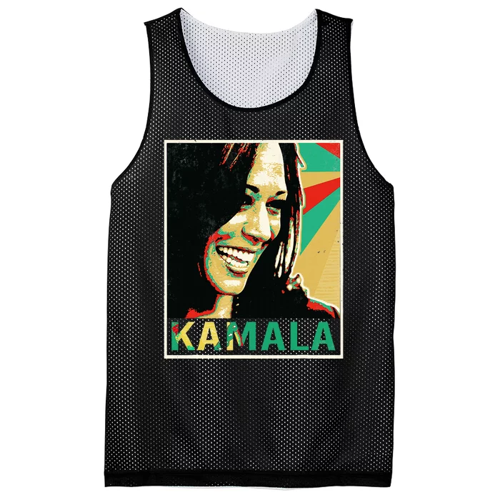 Madam President 2024 Kamala Harris Laughing Portrait Mesh Reversible Basketball Jersey Tank