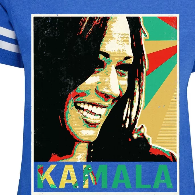 Madam President 2024 Kamala Harris Laughing Portrait Enza Ladies Jersey Football T-Shirt