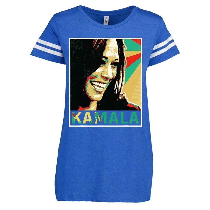 Madam President 2024 Kamala Harris Laughing Portrait Enza Ladies Jersey Football T-Shirt