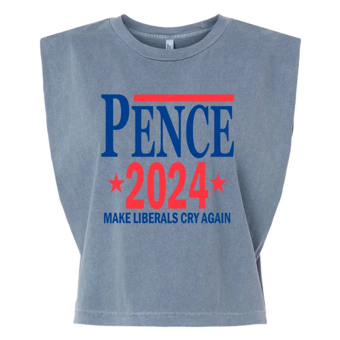 Mike Pence 2024 Make Liberals Cry Again Garment-Dyed Women's Muscle Tee