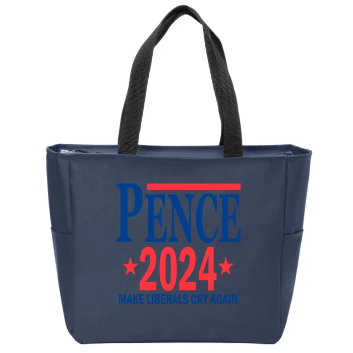 Mike Pence 2024 Make Liberals Cry Again Zip Tote Bag