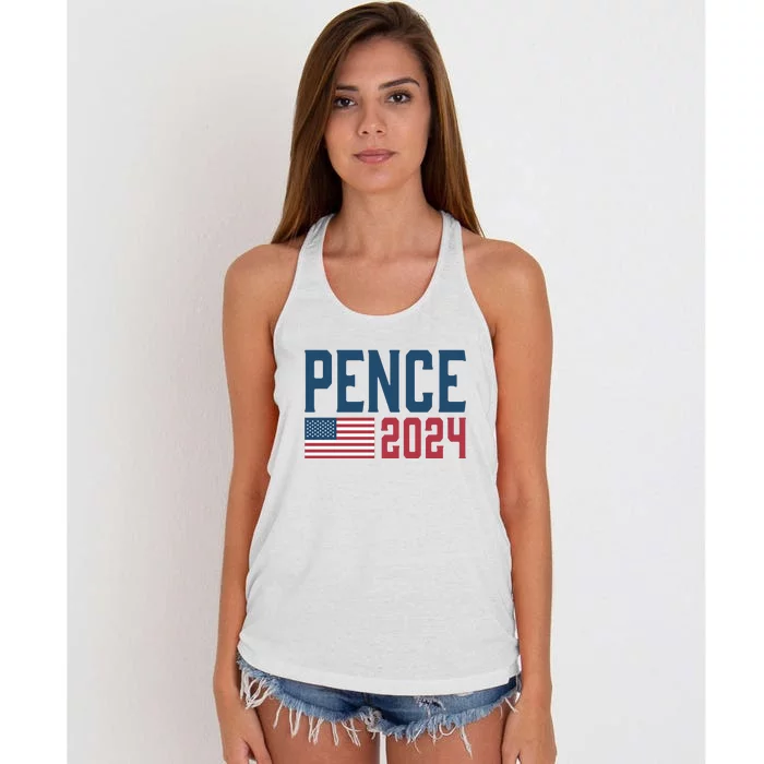 Mike Pence 2024 For President Mike Pence 2024 Women's Knotted Racerback Tank