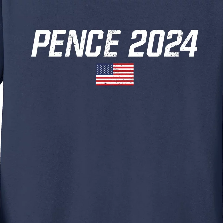 Mike Pence 2024 For President Mike Pence 2024 Kids Long Sleeve Shirt