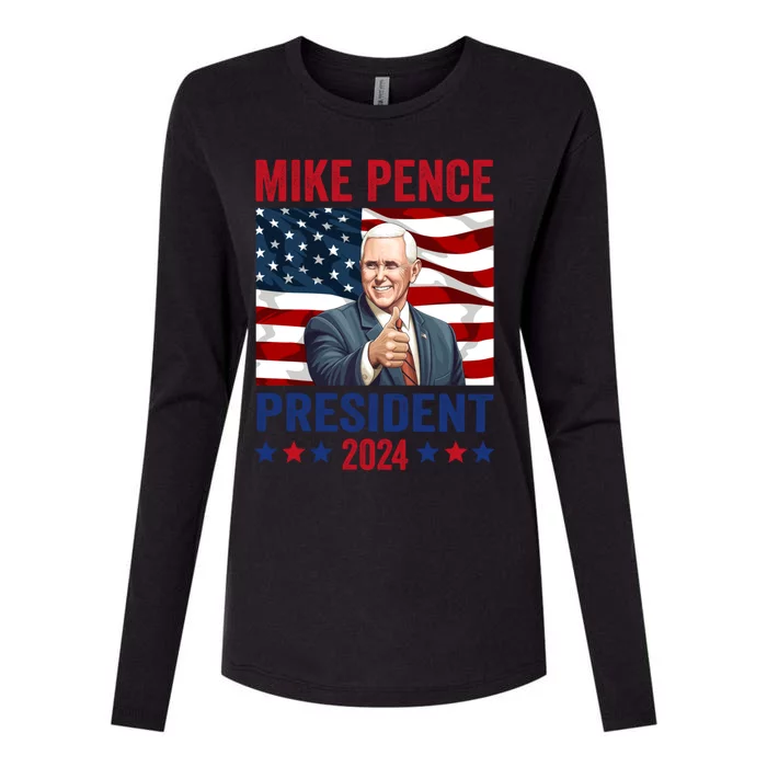 Mike Pence 2024 American Presidential Election 2024 USA Womens Cotton Relaxed Long Sleeve T-Shirt