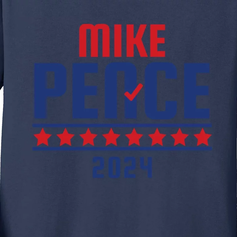 Mike Pence 2024 American Presidential Election 2024 USA Kids Long Sleeve Shirt