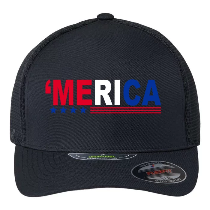 Merica Patriotic 4th Of July Flexfit Unipanel Trucker Cap