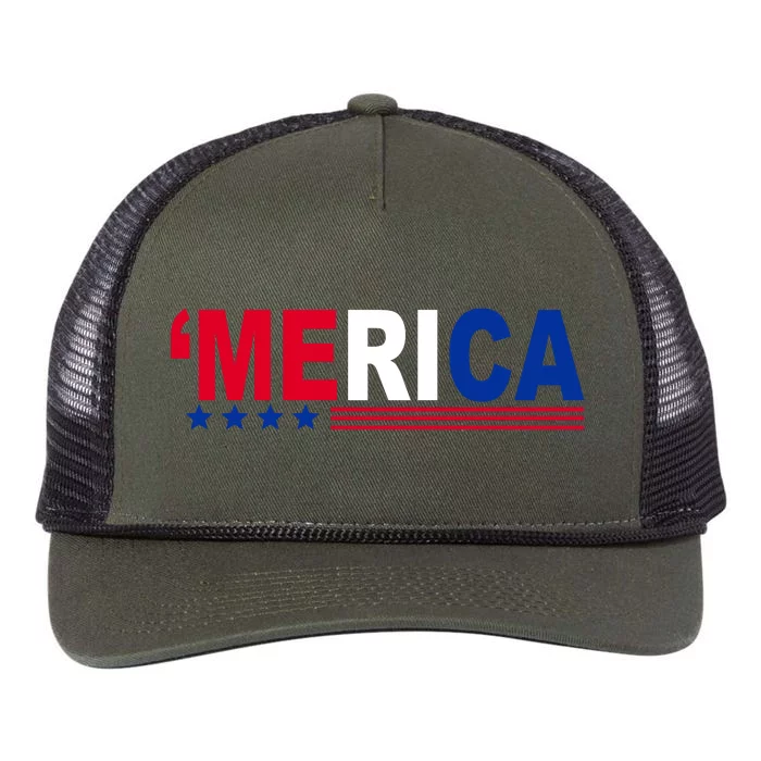 Merica Patriotic 4th Of July Retro Rope Trucker Hat Cap