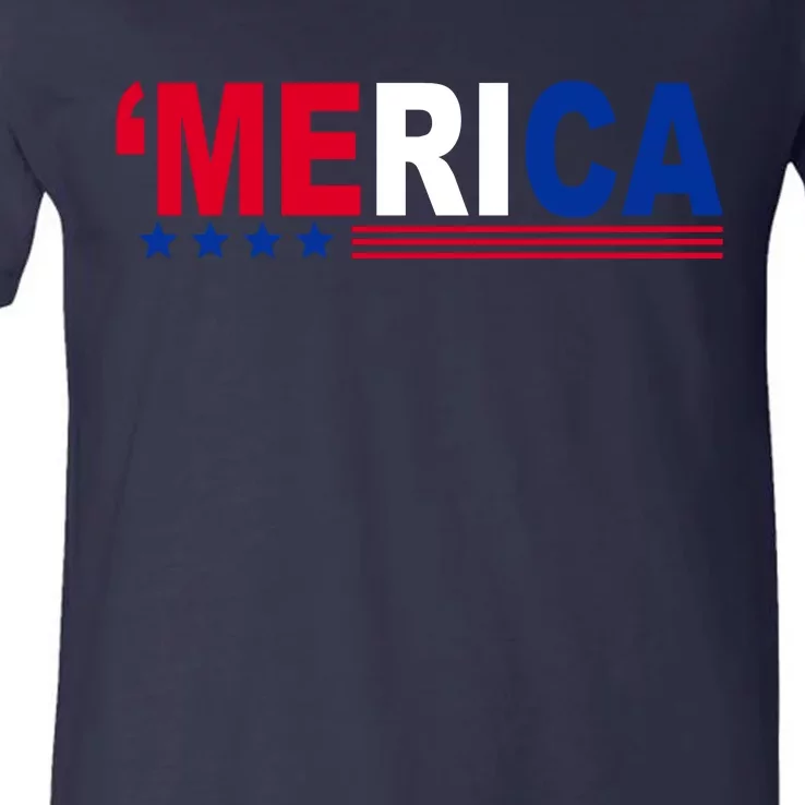 Merica Patriotic 4th Of July V-Neck T-Shirt