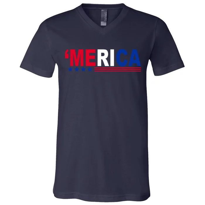 Merica Patriotic 4th Of July V-Neck T-Shirt