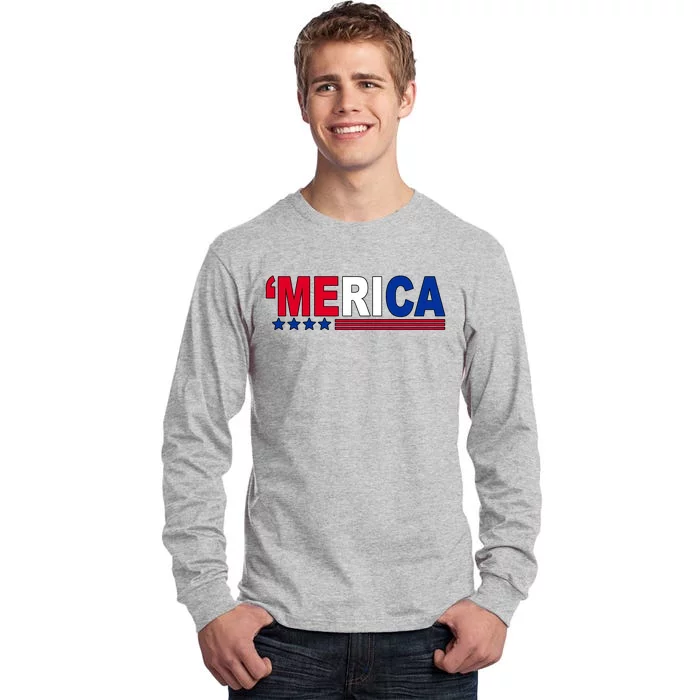 Merica Patriotic 4th Of July Tall Long Sleeve T-Shirt