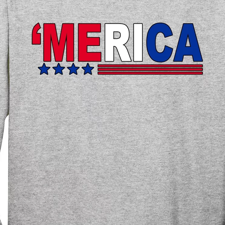 Merica Patriotic 4th Of July Tall Long Sleeve T-Shirt