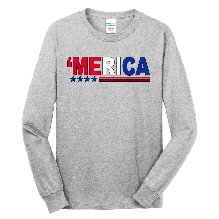 Merica Patriotic 4th Of July Tall Long Sleeve T-Shirt