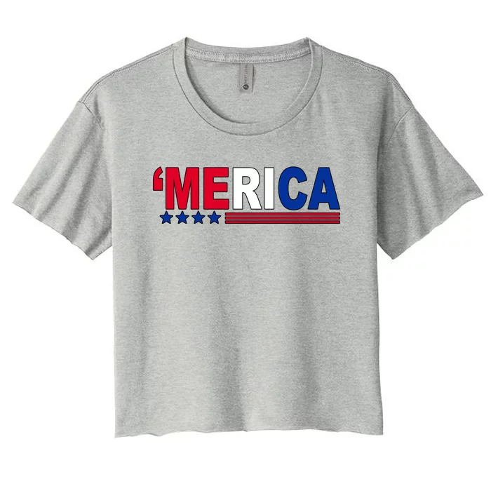 Merica Patriotic 4th Of July Women's Crop Top Tee