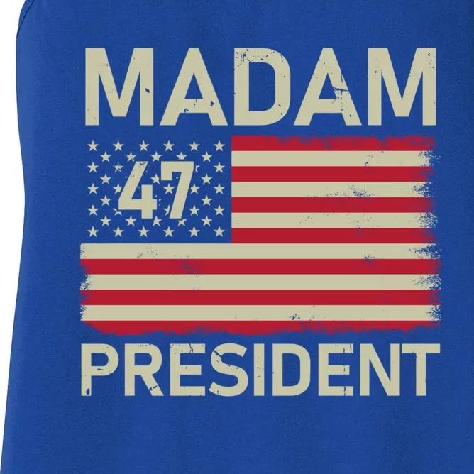 Madam President 47 Us Flag Kamala Harris 2024 Great Gift Women's Racerback Tank