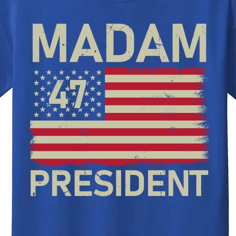 Madam President 47 Us Flag Kamala Harris 2024 Great Gift Kids T-Shirt