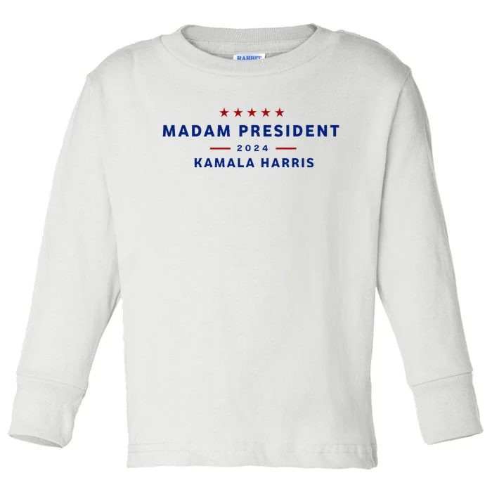 Madam President 47th President Vote Kamala Harris 2024 Toddler Long Sleeve Shirt