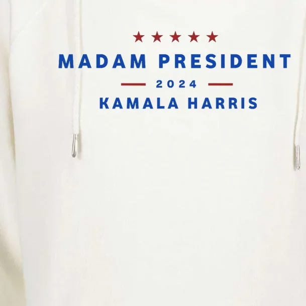 Madam President 47th President Vote Kamala Harris 2024 Womens Funnel Neck Pullover Hood