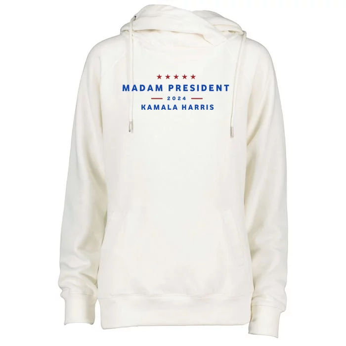 Madam President 47th President Vote Kamala Harris 2024 Womens Funnel Neck Pullover Hood