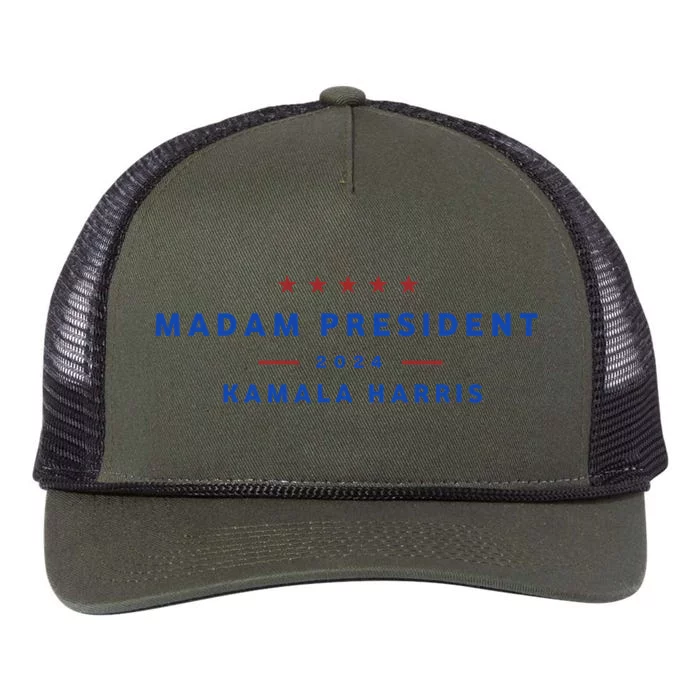 Madam President 47th President Vote Kamala Harris 2024 Retro Rope Trucker Hat Cap