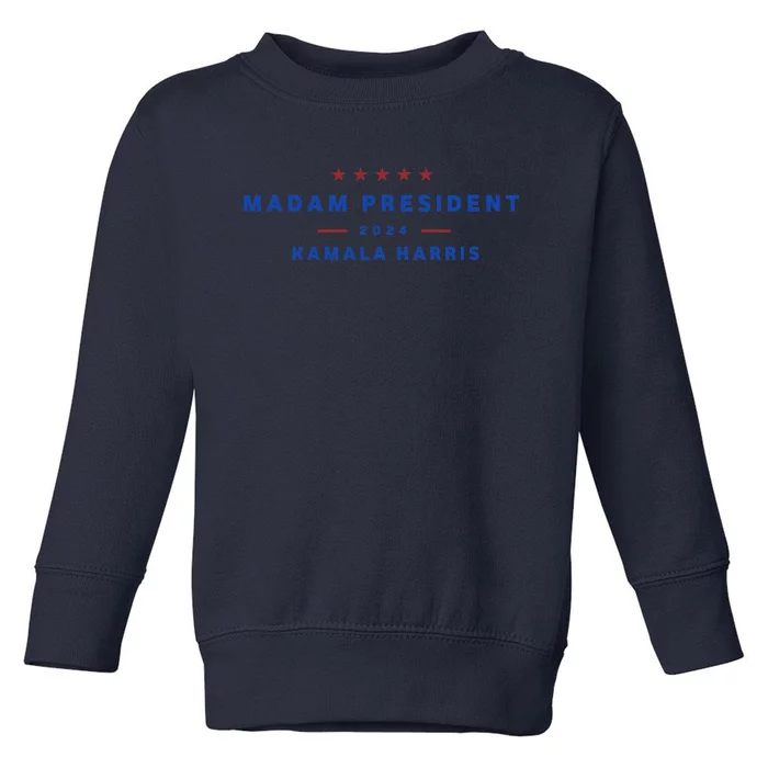 Madam President 47th President Vote Kamala Harris 2024 Toddler Sweatshirt