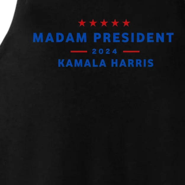 Madam President 47th President Vote Kamala Harris 2024 Ladies Tri-Blend Wicking Tank