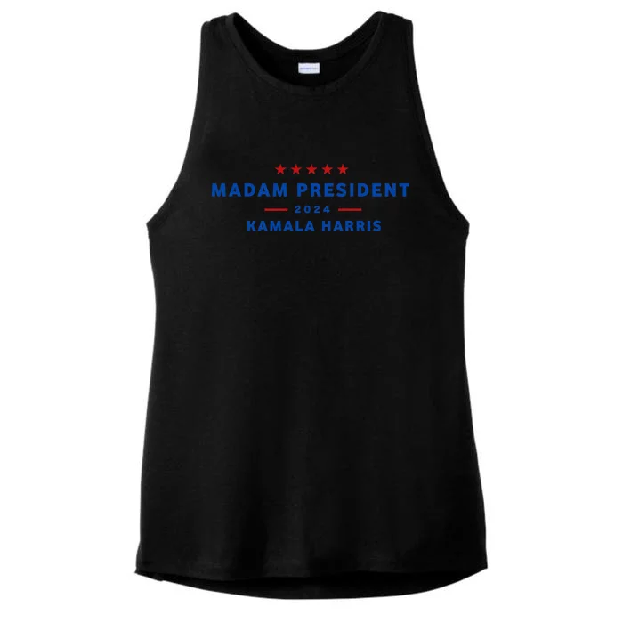 Madam President 47th President Vote Kamala Harris 2024 Ladies Tri-Blend Wicking Tank