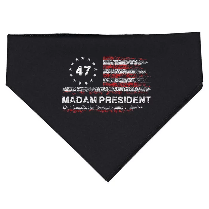 Madam President 47 2024 Us Flag Vintage USA-Made Doggie Bandana