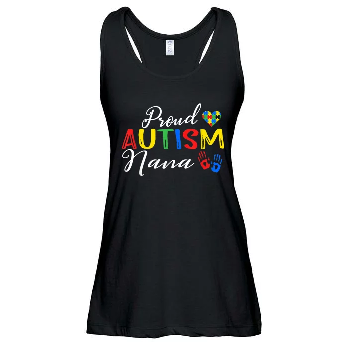 m.e.ns Proud Autism Nana Autism Awareness Month Autistic Support Ladies Essential Flowy Tank