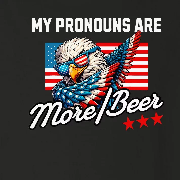 My Pronouns Are More Beer Usa Eagle American Toddler Long Sleeve Shirt