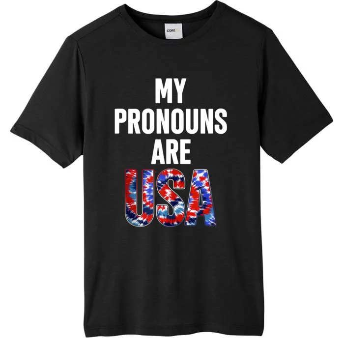 My Pronouns Are Usa 4th Of July American Flag ChromaSoft Performance T-Shirt