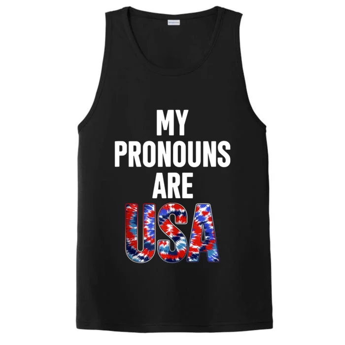 My Pronouns Are Usa 4th Of July American Flag Performance Tank