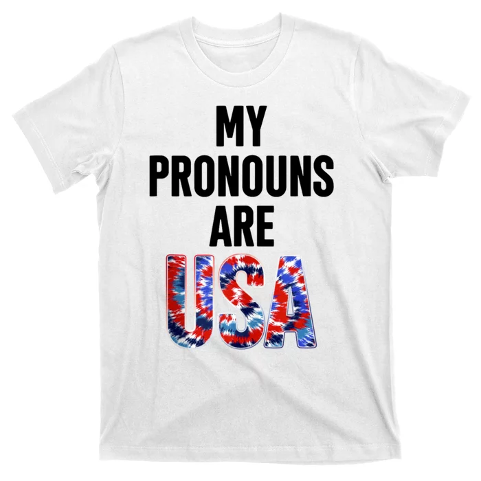 My Pronouns Are Usa 4th Of July American Flag T-Shirt