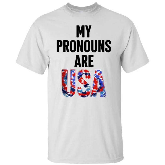 My Pronouns Are Usa 4th Of July American Flag Tall T-Shirt