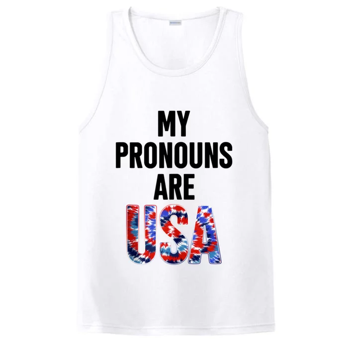 My Pronouns Are Usa 4th Of July American Flag Performance Tank