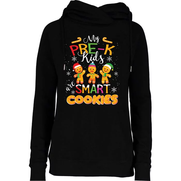 My Prek Are Smart Cookies Christmas Teacher Gift Womens Funnel Neck Pullover Hood