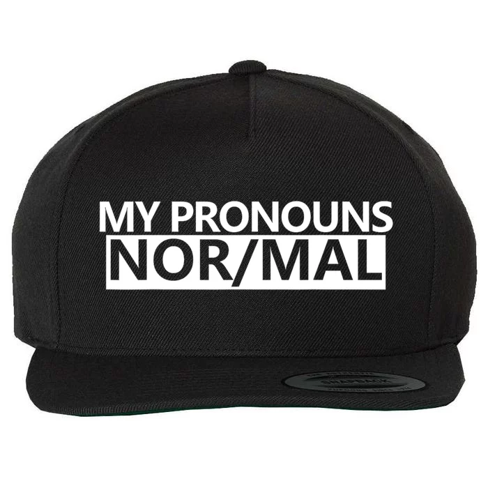 My Pronouns Are Nor/mal Funny Wool Snapback Cap