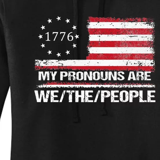 My Pronouns Are We The People American Flag Women's Pullover Hoodie