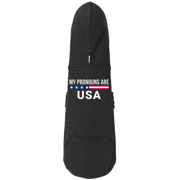 My Pronouns Are USA We The People 1776 USA Flag 4th Of July We The People Doggie 3-End Fleece Hoodie