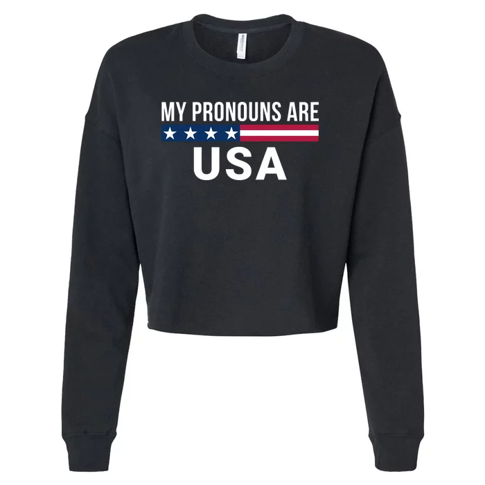 My Pronouns Are USA We The People 1776 USA Flag 4th Of July We The People Cropped Pullover Crew