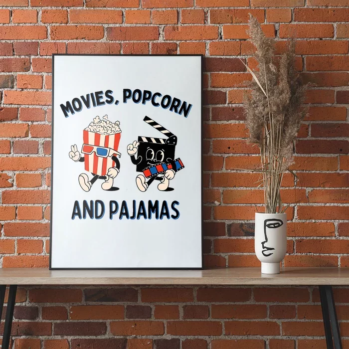 Movies Popcorn And Pajamas Popcorn Movie Night Poster