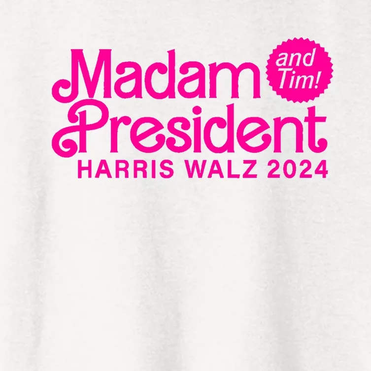 Madam President And Tim Harris & Tim Walz 2024 Women's Crop Top Tee