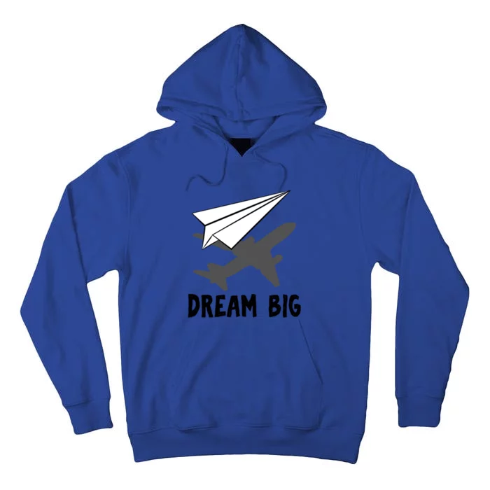 Motivational Pilot Aerospace Engineer Dream Paper Airplane Funny Gift Tall Hoodie