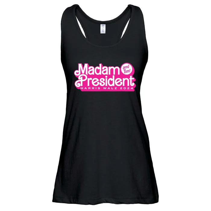 Madam President And Tim Harris Tim Walz 2024 Ladies Essential Flowy Tank